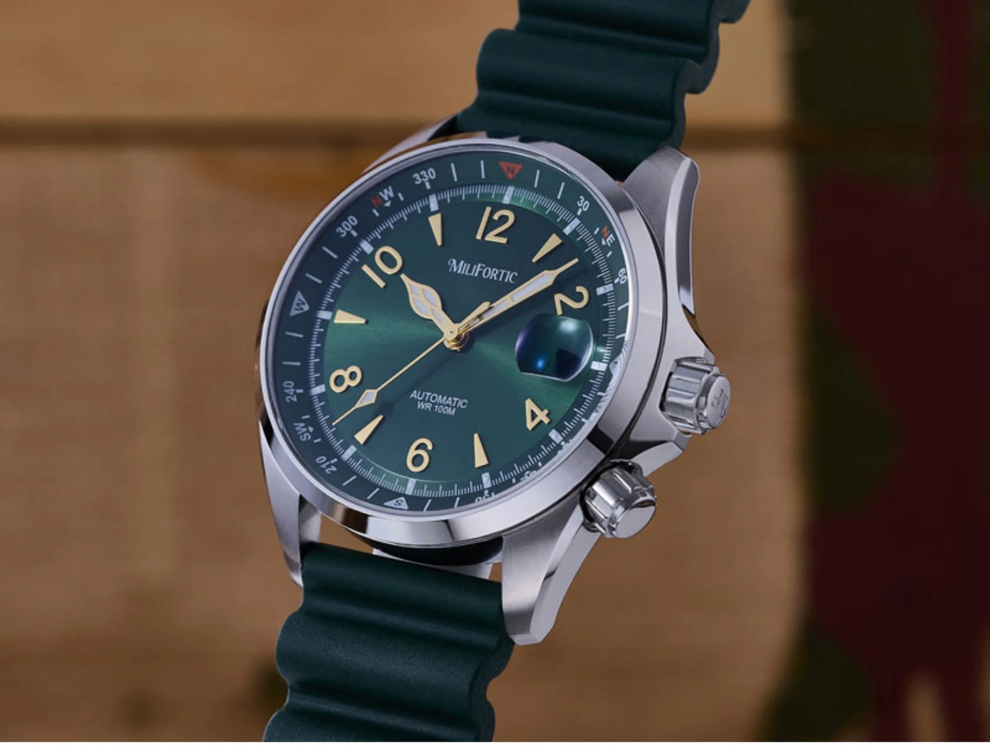 Milifortic Watch Climb S089 NH35 Automatic Mechanical Movement Calendar Compass Bezel C3 Luminous 39.5mm Sport Watch Men 10Bar