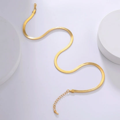 Skyrim Stainless Steel Snake Chain Necklace for Women Men Gold Color Herringbone Choker Neck Chains 2026 Trend Jewelry Gift Hot