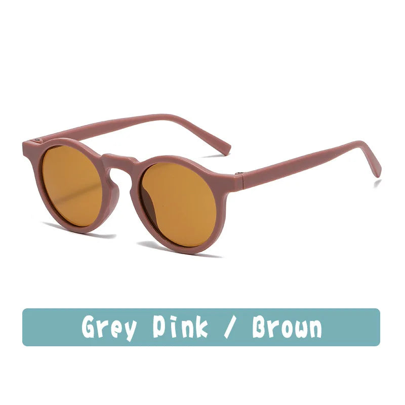New Fashion Children Glasses Vintage Round Outdoor Sun Protection Sunglasses Baby Girls Acrylic UV400 Sunglasses Kids Eyeglasses