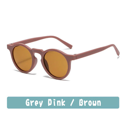 New Fashion Children Glasses Vintage Round Outdoor Sun Protection Sunglasses Baby Girls Acrylic UV400 Sunglasses Kids Eyeglasses