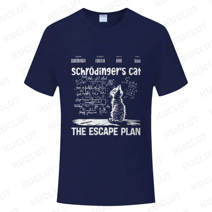 T Shirt for Men Clothing Fashion  Cat The Escape Plan Geeky Printed T Shirts Harajuku Short Sleeve Tee Casual Men's Clothing