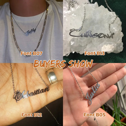 Sipuris Custom Name Necklace Personalized Golden Choker Stainless Steel Necklace For Women Man Customized Jewelry Weddings Gifts