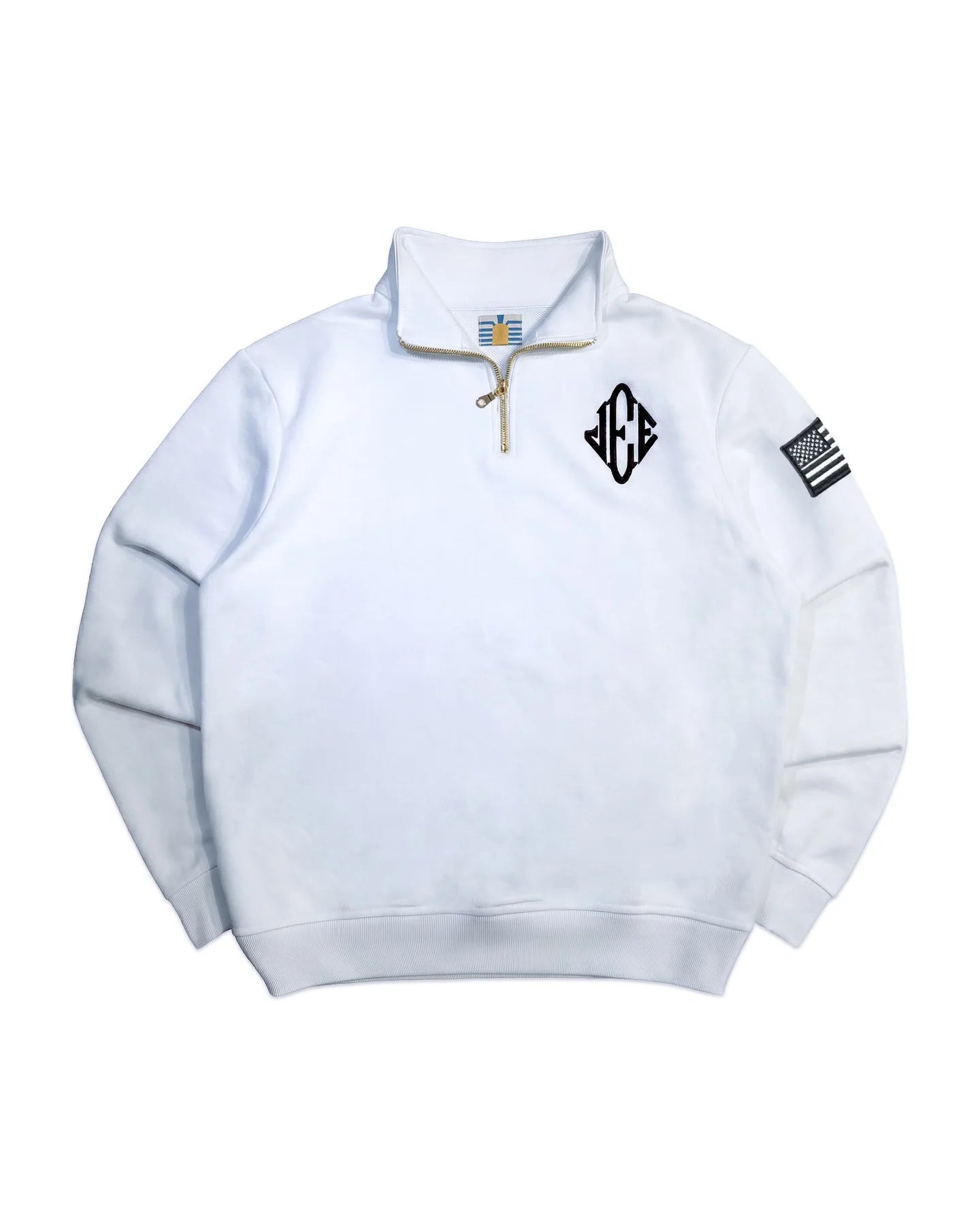 Russia Retro Y2K Harajuku Embroidery Pullover Quarterzip Stand Collar Polo Shirt Sweatshirt Casual Men Clotheing