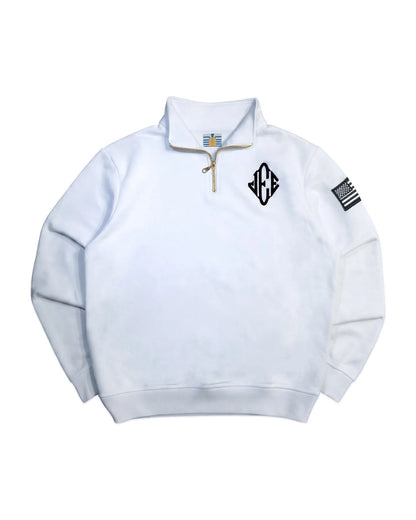Russia Retro Y2K Harajuku Embroidery Pullover Quarterzip Stand Collar Polo Shirt Sweatshirt Casual Men Clotheing